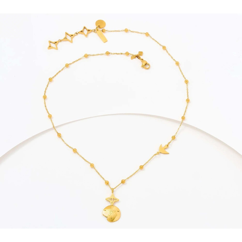 Valencia Key x Kerstin Lindquist Gold Tone Stainless Sand Dollar Charm Necklace